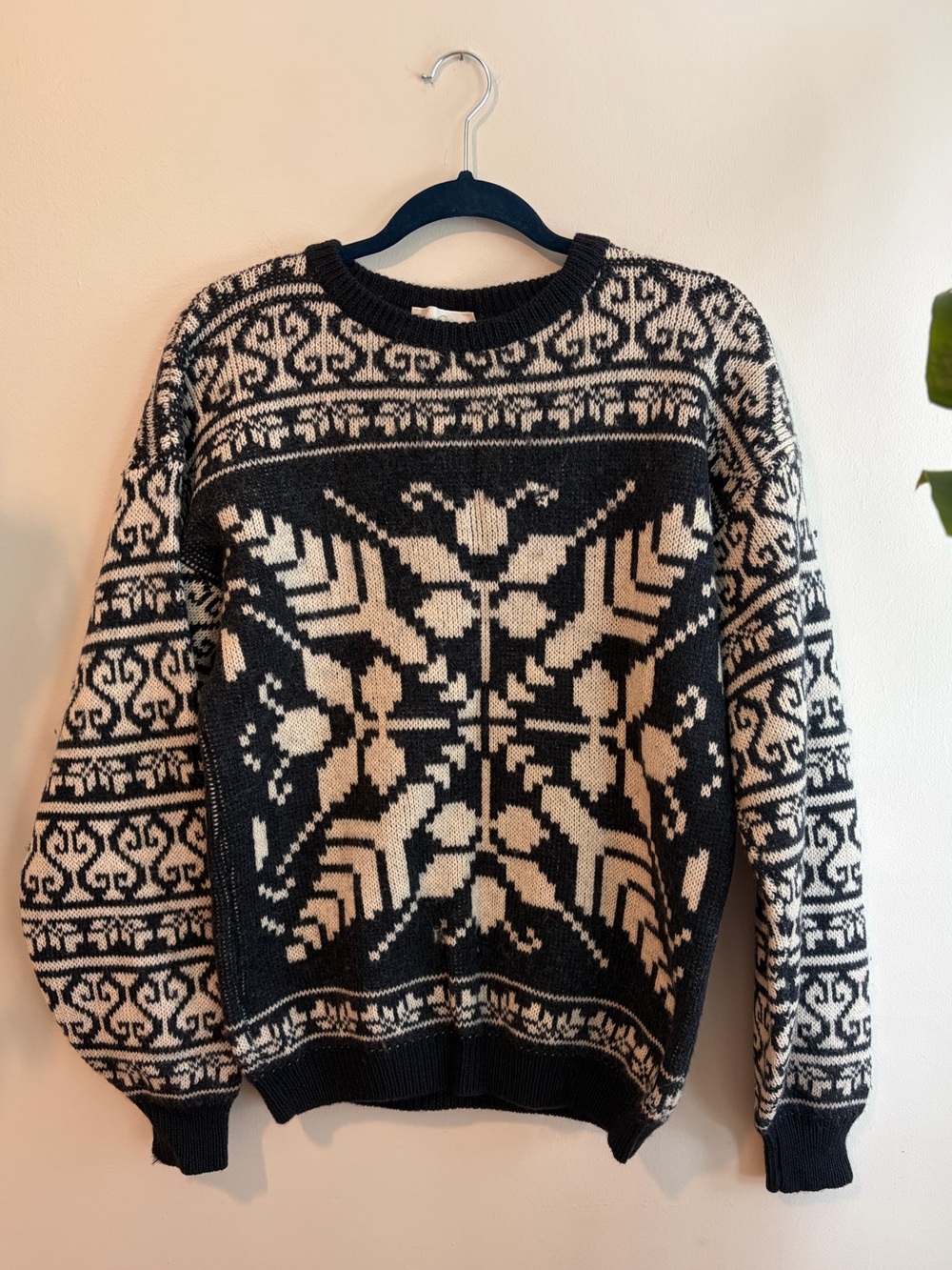 Vintage 100% Vermont Wool Fair Isle Snowflake Sweater